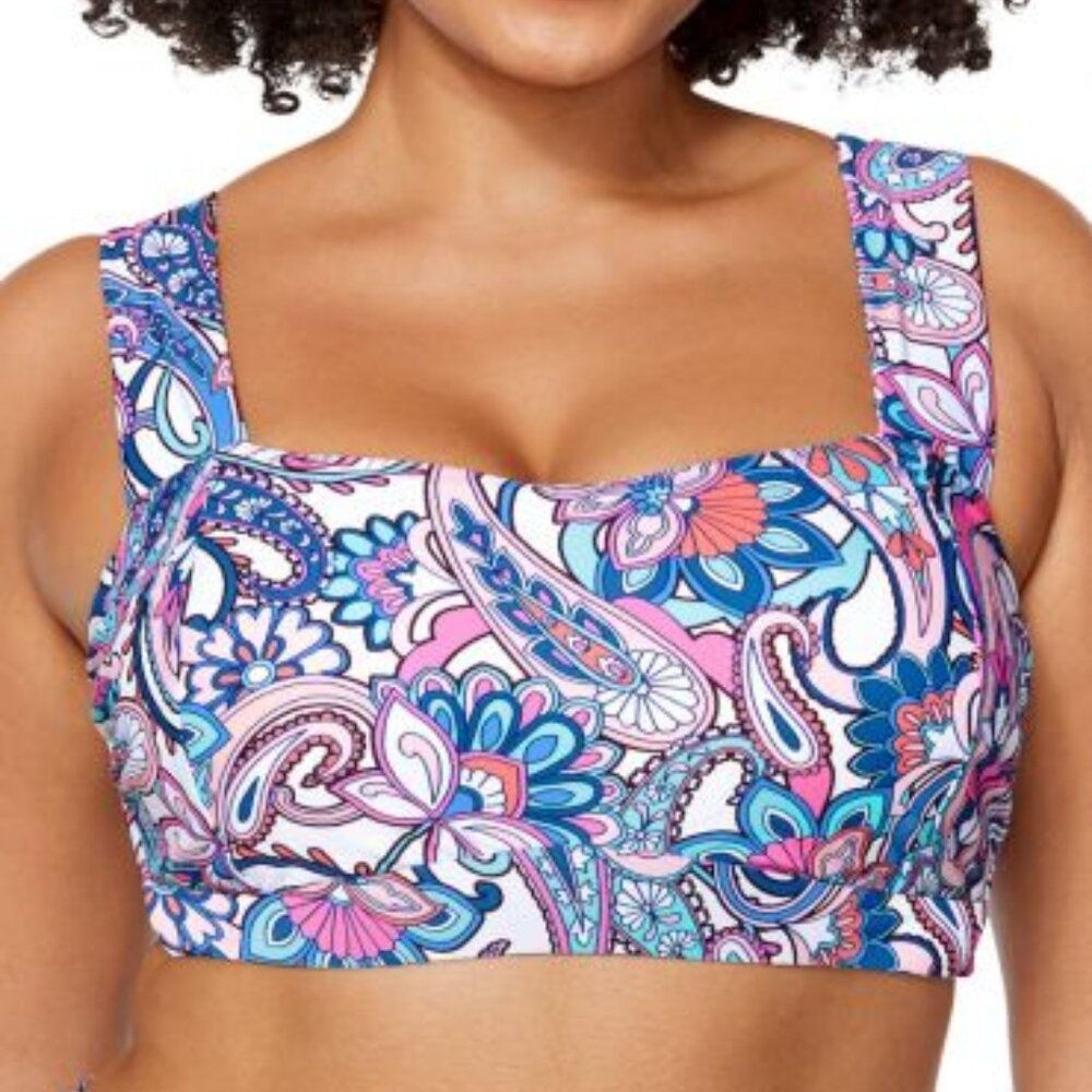 NWT Raisins Jamaica Underwire Bra Bikini Top Paisley Floral Plus Size 18W NEW